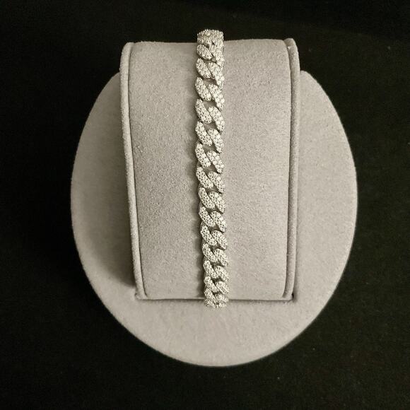 6mm Genuine Moissanite Miami Cuban Link Bracelet 8in~ NEW Retail $1,750 - Picture 6 of 16